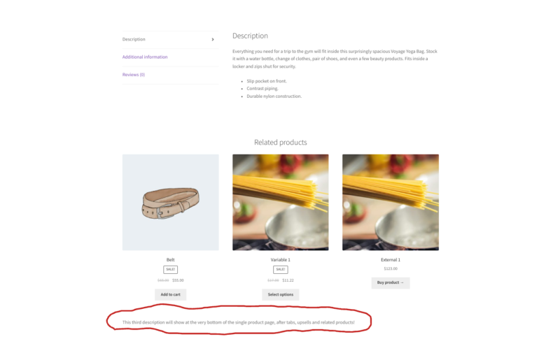 Add a third description on the Single Product Page